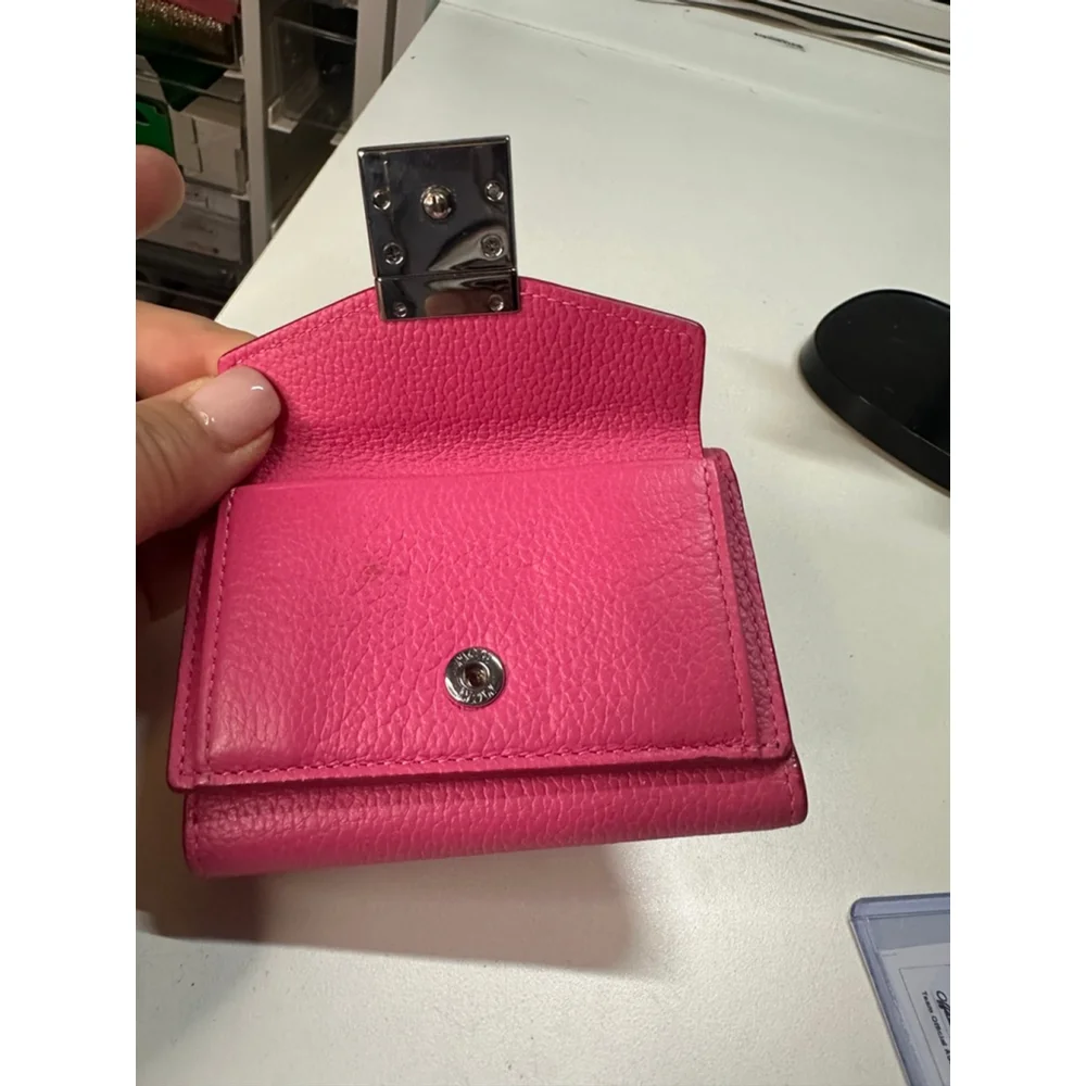 Women's MCM Pink Leather Tri-Fold Wallet